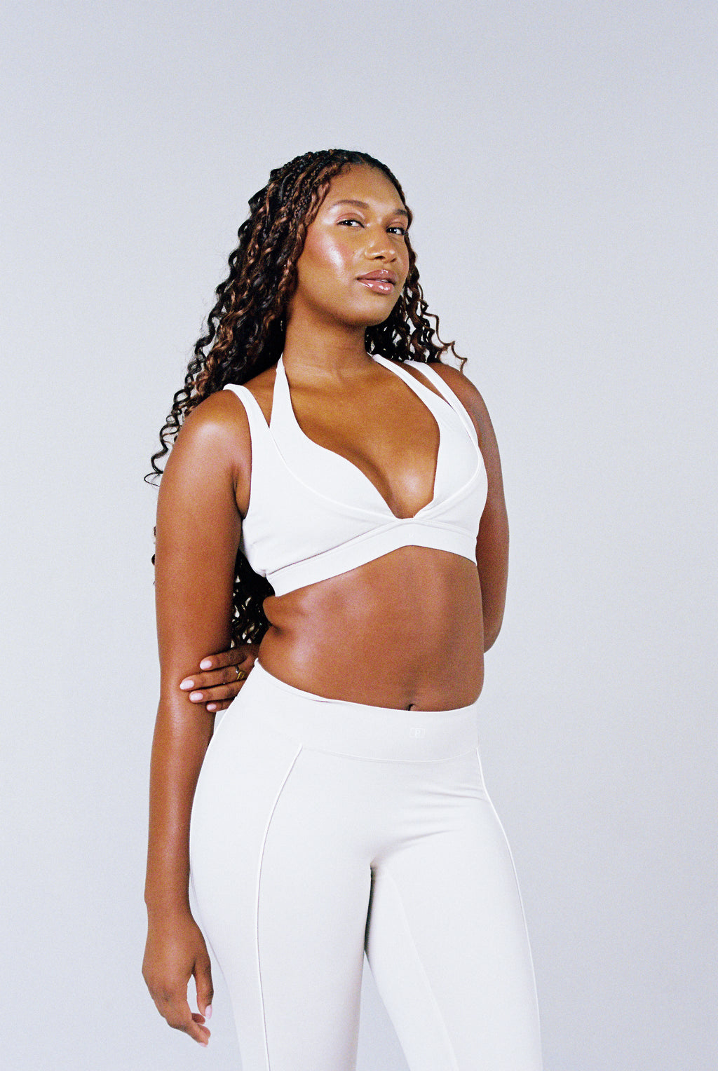 Possible Golf Haltered Neck Striped Bra
