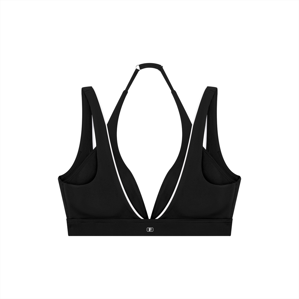 Possible Golf Haltered Neck Striped Bra